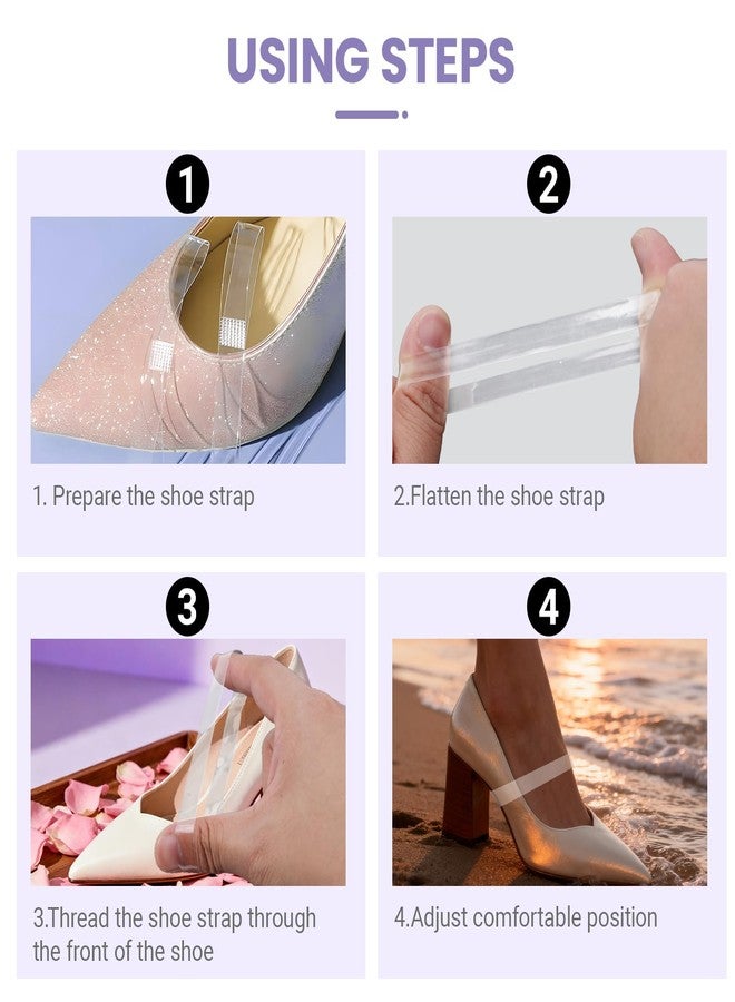 Gabrella 15 Pairs Invisible Shoe Straps for Heels, Transparent Elastic High Heel Shoe Straps, Ankle Anti Loose Shoes Laces Strap for Holding Loose Shoes,Clear Anti-Slip, High Elastic - Image 4