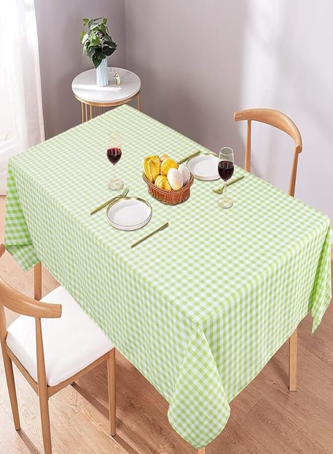AMZLOKAE Gingham Tablecloth Buffalo Plaid Green White 50''x72'' Checkered for Dining Room Rustic Lattice Farmhouse Wedding Party Decoration
