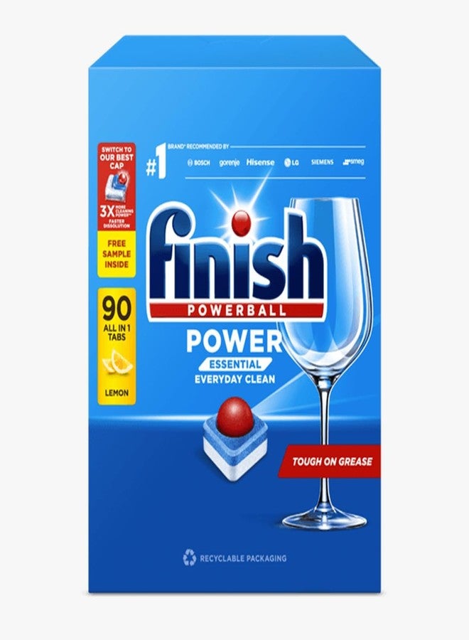 Finish Dishwasher Tablet All In 1 Powerball Lemon 90 Tablets