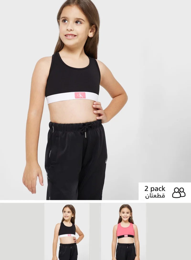 Calvin Klein Jeans Youth 2 Pack Logo Mini Band Top