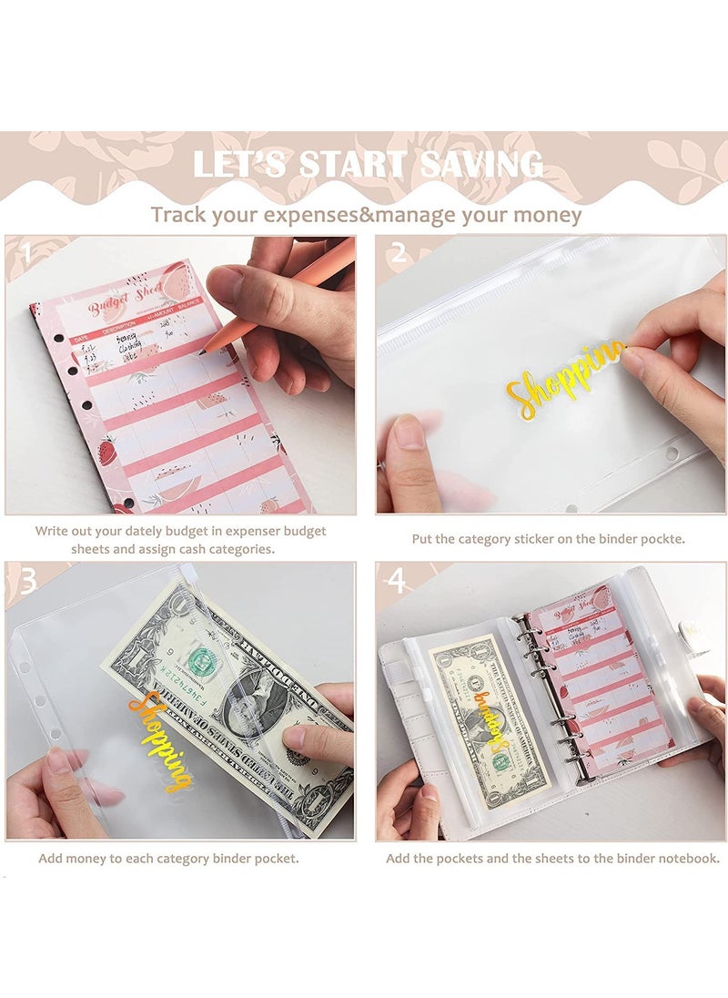SYOSI - A6 Budget Binder, Cash Envelopes for Budgeting, Organizer with Label Stickers, for Saving Money & Financial Management, Envelope Wallet - Image 1