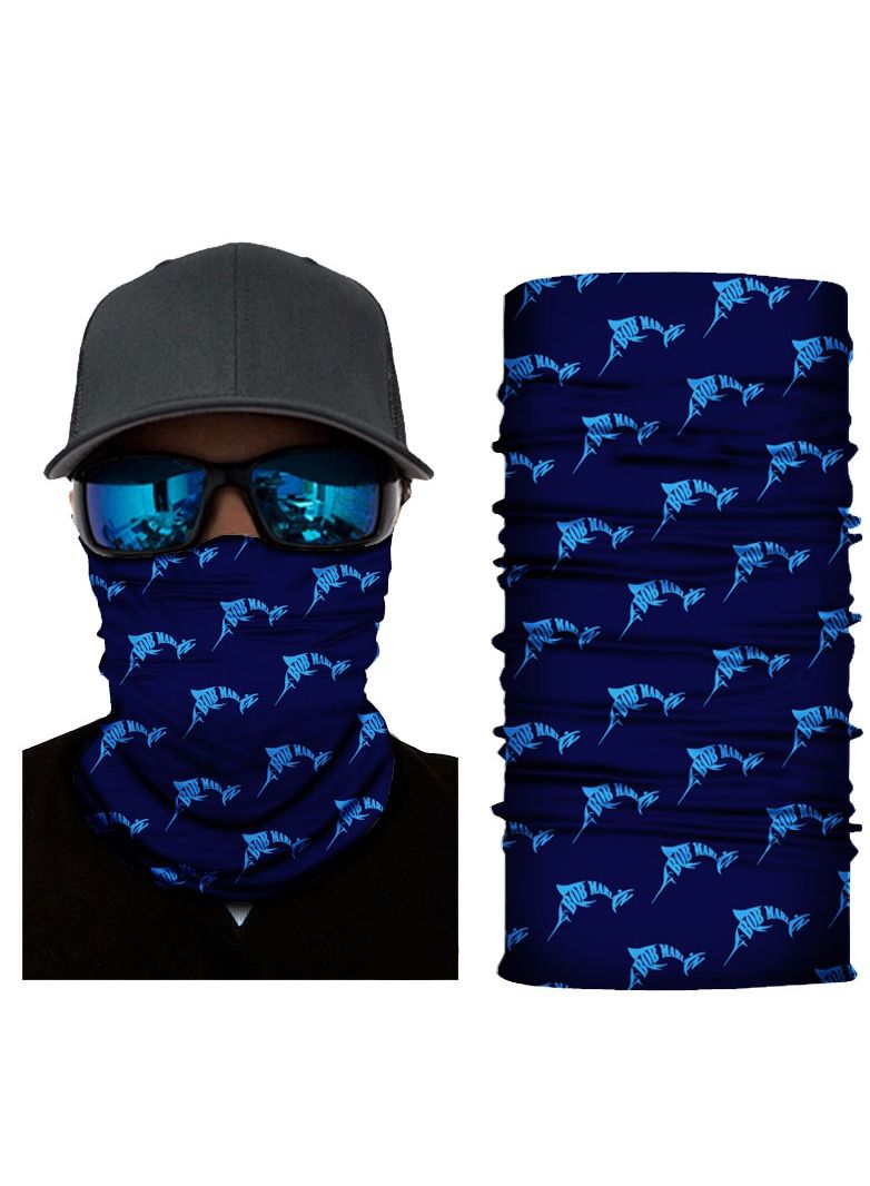 BOB MARLIN Marlin Uv+Protection Face Shield Bandana Blue Logo - Image 2