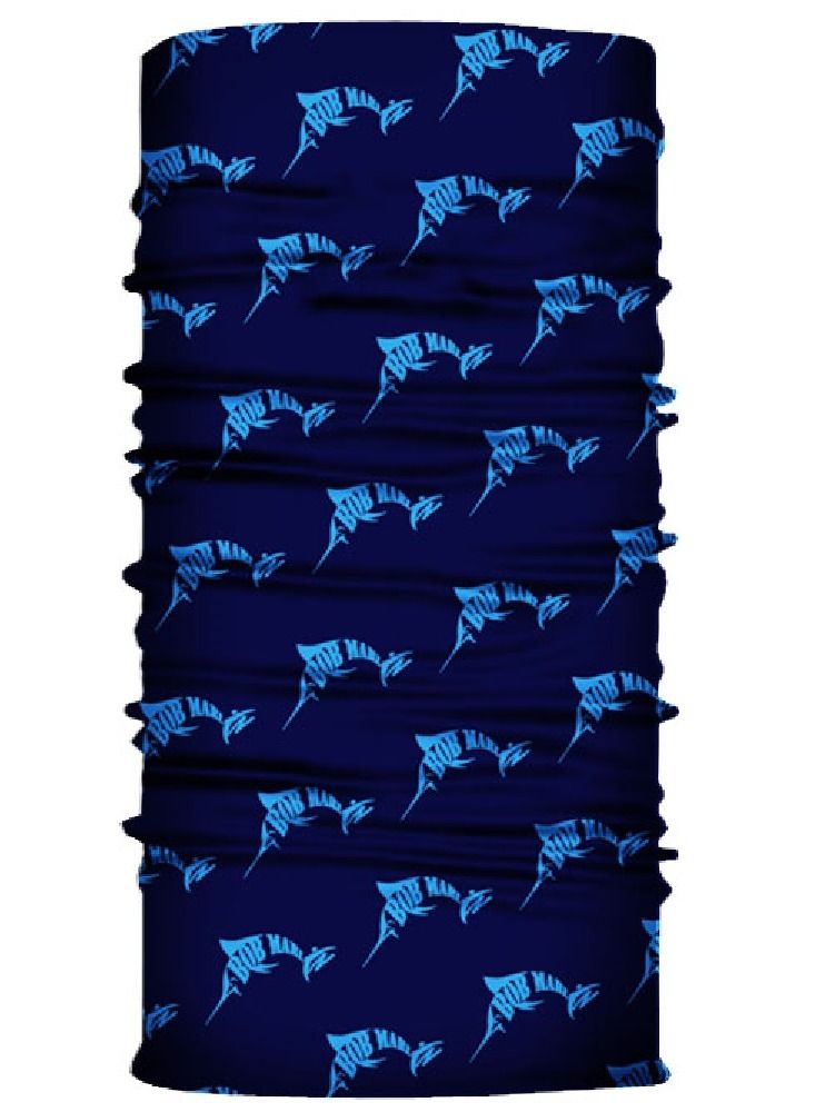BOB MARLIN Marlin Uv+Protection Face Shield Bandana Blue Logo - Image 1