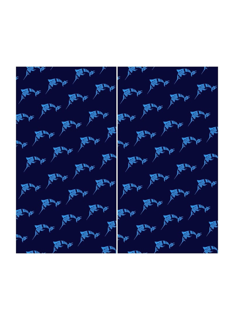 BOB MARLIN Marlin Uv+Protection Face Shield Bandana Blue Logo - Image 3