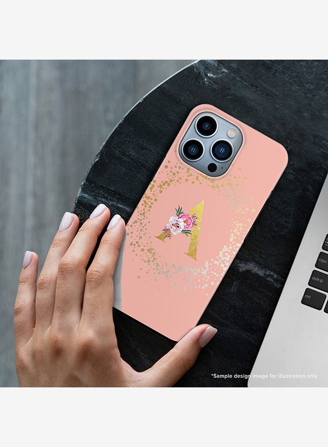 Stylizedd Monogram Tough Cover for Apple iPhone 13 Pro Case Custom Initials Letter Floral Pattern Tough Pro Dual Layer hybrid PC inner TPU protection Alphabet- Q (Rose Pink) - Image 2