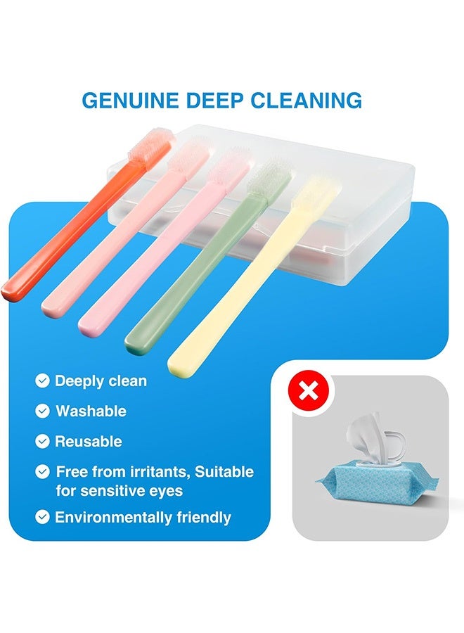 5 PCS Eyelid Brush with Soft Silicone for Sensitive Eyelids,Gently Cleans Eyelid Margins,Removes Dirt,Oil.Blepharitis,MGD and Dry Eyes Relief,Lid Scrub Device,Eyelid Cleanser Partner - Image 4
