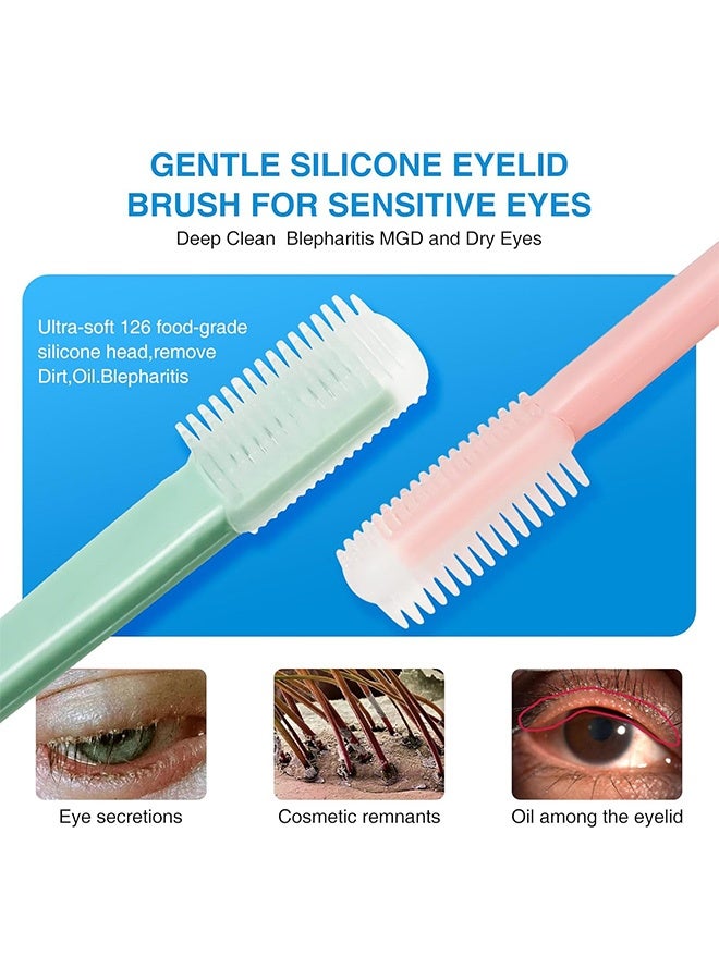 5 PCS Eyelid Brush with Soft Silicone for Sensitive Eyelids,Gently Cleans Eyelid Margins,Removes Dirt,Oil.Blepharitis,MGD and Dry Eyes Relief,Lid Scrub Device,Eyelid Cleanser Partner - Image 3