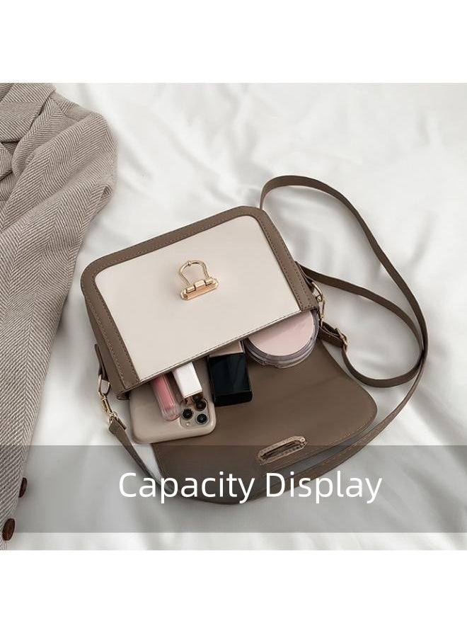 WAOKN - Women's Stylish and Elegant Shoulder Bag, Ladies Simple Armpit Bag Sling Bag Side Bag, Contrasting PU Leather Chain Tote Bag Handbag Gift Bag Small Square Bag - Image 1