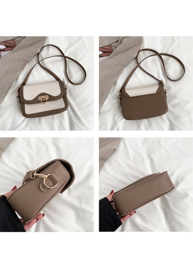 WAOKN - Women's Stylish and Elegant Shoulder Bag, Ladies Simple Armpit Bag Sling Bag Side Bag, Contrasting PU Leather Chain Tote Bag Handbag Gift Bag Small Square Bag - Image 1