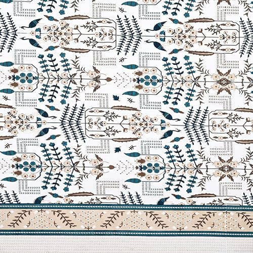 EasyGoods® 100% Pure Cotton Jaipuri Bedsheet with Pillow Covers | Soft & Breathable Fabric | Traditional Floral Print | Cotton Bedsheet (Blue 2, King) - Image 4