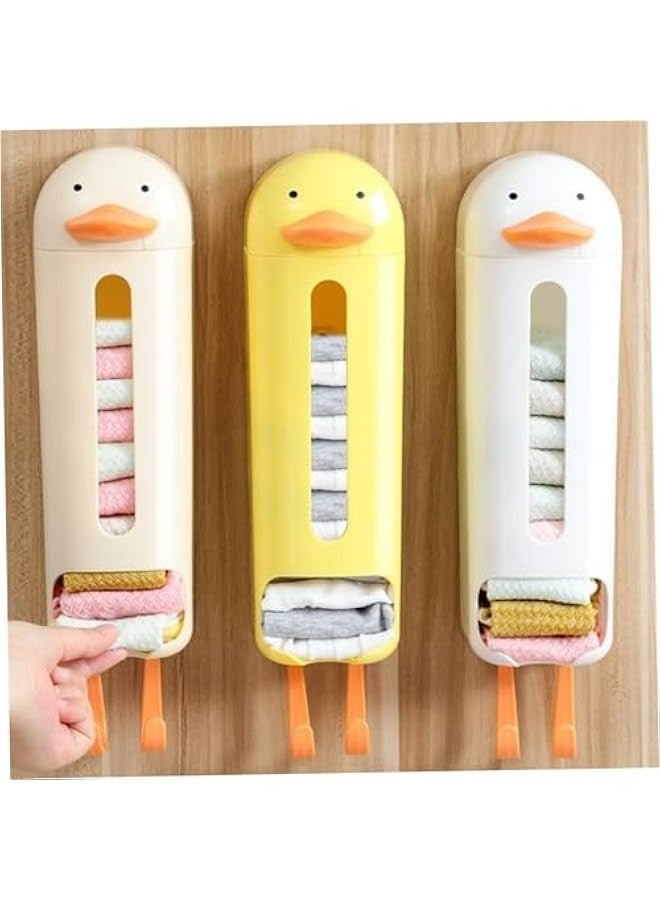 3-Piece Cartoon Duck Underwear Organizer Set with Wall Mount and Bottom Hooks for Panties, Socks, and Ties (S, M, L)  - Image 2