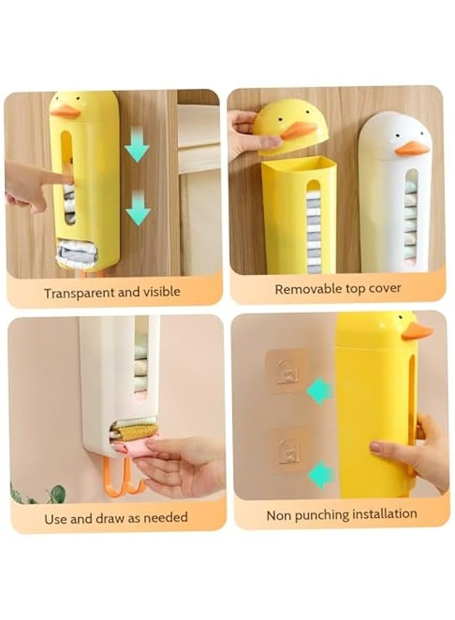 3-Piece Cartoon Duck Underwear Organizer Set with Wall Mount and Bottom Hooks for Panties, Socks, and Ties (S, M, L)  - Image 3