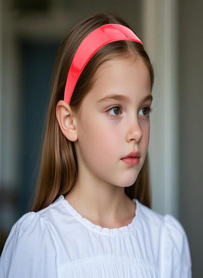 AMCAMI Dark Red Headband 1.18 Inch PU Leather Headband Plain Solid Hair Band Wide Thick Hair Band for Women Non-slip Hair Accessories for Women Girls - Image 5