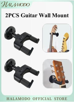 2PCS Guitar Wall Mount Guitar Hanger Wall Guitar Mount Hanger Hook Holder Stand Guitar Holder Hook for Bass & Electric Guitar & Ukulele