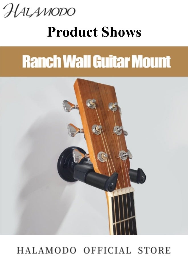 HALAMODO - 2PCS Guitar Wall Mount Guitar Hanger Wall Guitar Mount Hanger Hook Holder Stand Guitar Holder Hook for Bass & Electric Guitar & Ukulele - Image 1
