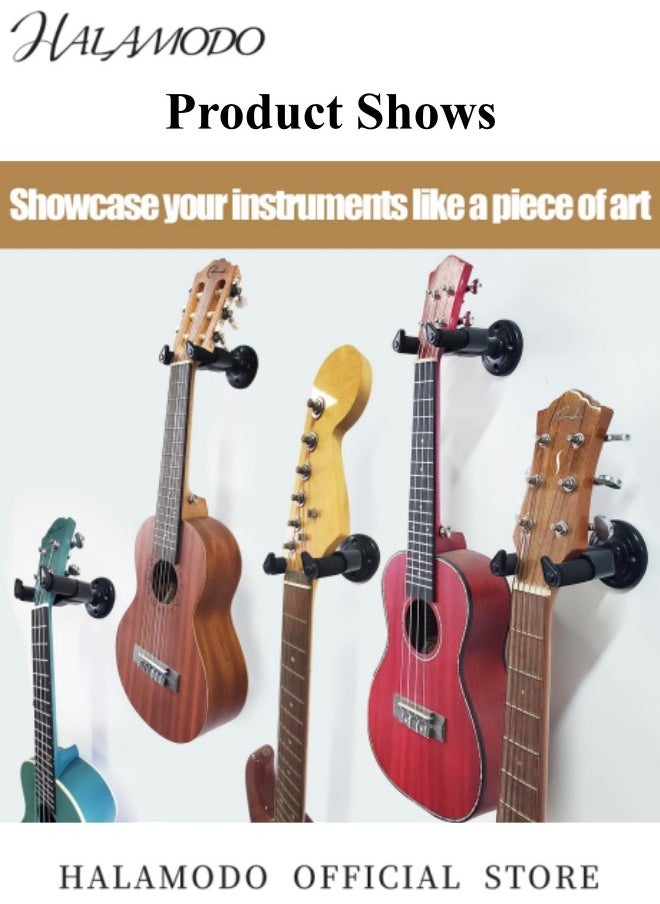 HALAMODO - 2PCS Guitar Wall Mount Guitar Hanger Wall Guitar Mount Hanger Hook Holder Stand Guitar Holder Hook for Bass & Electric Guitar & Ukulele - Image 1