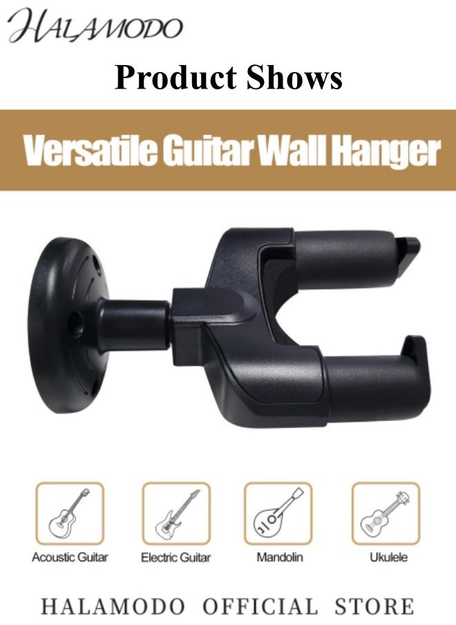 HALAMODO - 2PCS Guitar Wall Mount Guitar Hanger Wall Guitar Mount Hanger Hook Holder Stand Guitar Holder Hook for Bass & Electric Guitar & Ukulele - Image 1