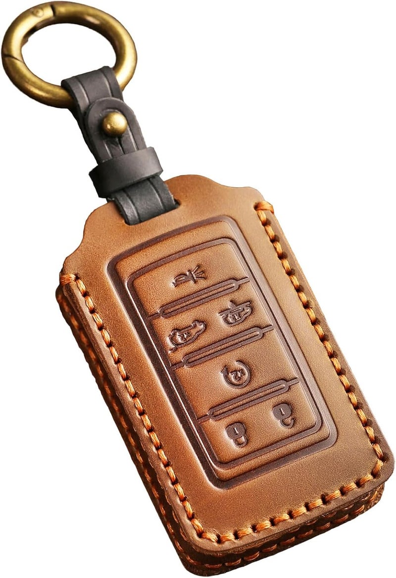 EASYANT Leather Key Fob Cover for Jeep - Image 1