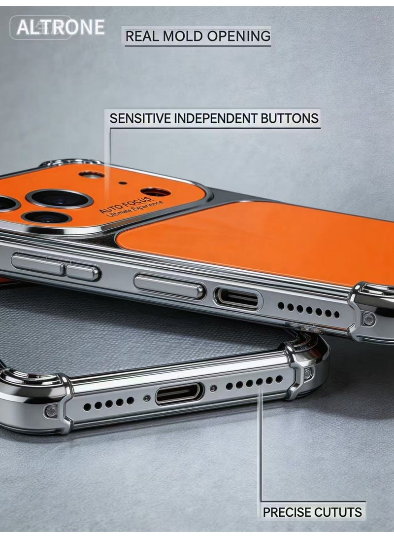 ألترون جراب ALTRONE الفاخر المقاوم للصدمات بتصميم قرص مضغوط لهاتف iPhone 17 Pro Max | إطار مطلي بالكهرباء | واقي عدسة زجاجي مدمج | مقاوم لبصمات الأصابع | برتقالي عصري نابض بالحياة - Image 3