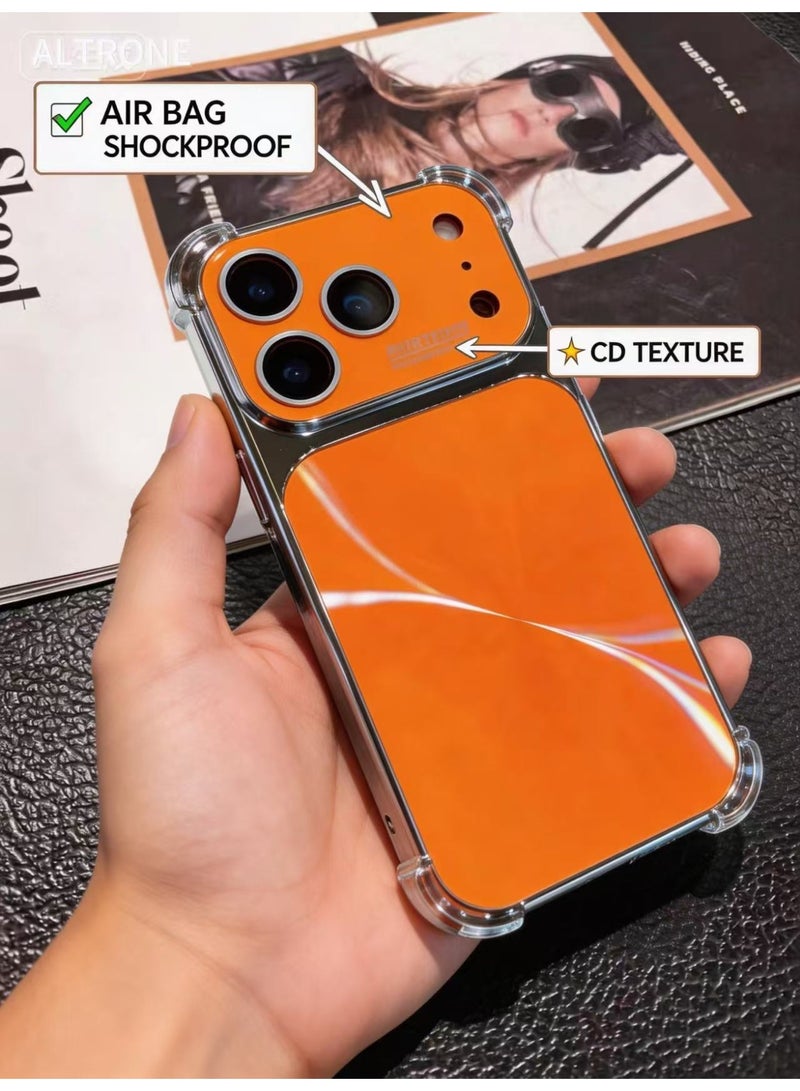 ألترون جراب ALTRONE الفاخر المقاوم للصدمات بتصميم قرص مضغوط لهاتف iPhone 17 Pro Max | إطار مطلي بالكهرباء | واقي عدسة زجاجي مدمج | مقاوم لبصمات الأصابع | برتقالي عصري نابض بالحياة - Image 4