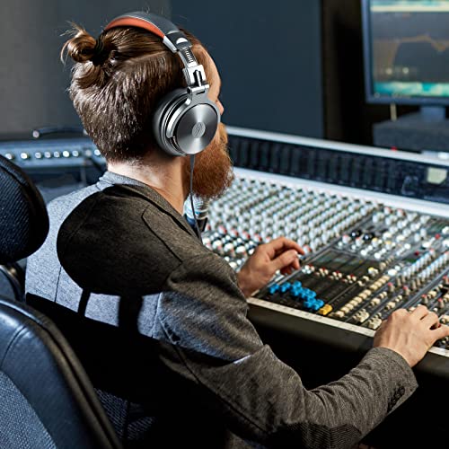 OneOdio Hi-Res Over Ear Headphones for Studio Monitoring and Mixing, Sound Isolation, Protein Leather Earcups, 50mm Driver Unit, Wired Headphones for AMP Guitar Keyboard (Pro-50 Metallic Blue) - Image 3