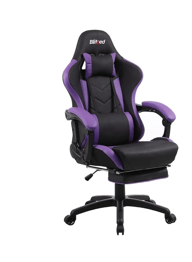 Blitzed Gaming Racing Style Chair With Retractable Footrest Black/Purple - Image 4