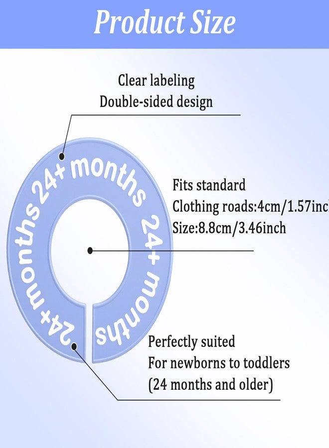 HaiFafafaing Baby Closet Size Dividers for Clothes 0-24 Months, 8 Pack Small Round Closet Divider Double-Sided Design Fits Most Rods, Blue Nursery Clothing Organizer & Wardrobe Decor - Image 2