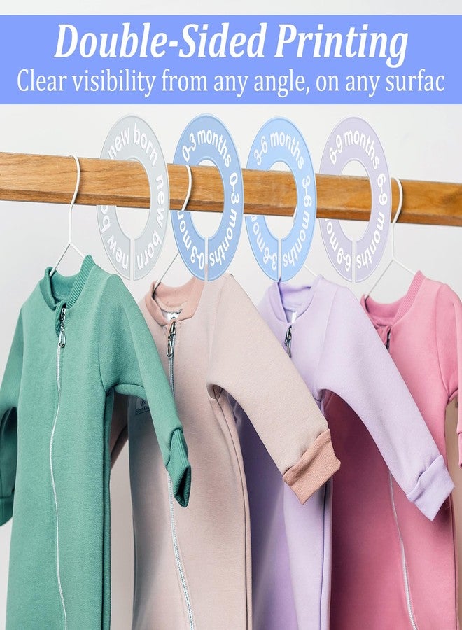 HaiFafafaing Baby Closet Size Dividers for Clothes 0-24 Months, 8 Pack Small Round Closet Divider Double-Sided Design Fits Most Rods, Blue Nursery Clothing Organizer & Wardrobe Decor - Image 3