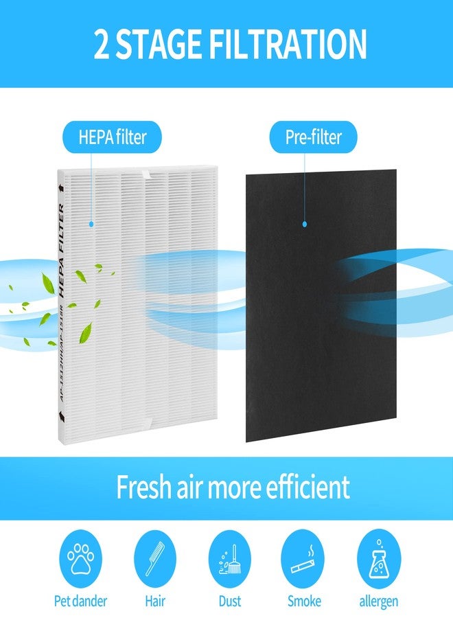 GoKBNY مجموعة فلاتر بديلة من GoKBNY، 3 قطع، متوافقة مع أجهزة تنقية الهواء Coway AP-1512HH Mighty و Airmega 200M، رقم القطعة 3304899، مع 9 فلاتر كربون إضافية. - Image 5