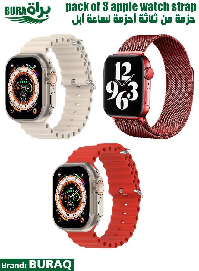 Apple Watch Band Strap For Apple Watch Ultra 2/Ultra 49mm, Series 10 46mm, 9/8/7 45mm, SE2/SE/6/5/4 44mm, 3/2/1 42mm