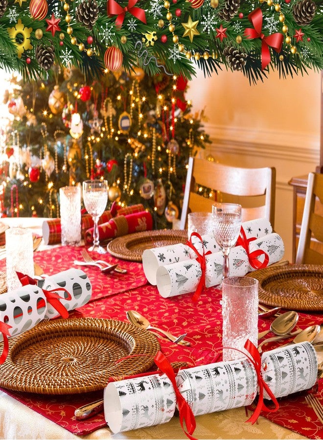 تاوباري مجموعة تاو باري المكونة من 24 عبوة من مفرقعات عيد الميلاد، يمكنك صنعها بنفسك، بدون كسر، هدايا طاولة حفلات عيد الميلاد، هدايا طاولة عطلة عيد الميلاد، مجموعة مفرقعات عيد الميلاد يمكنك صنعها بنفسك للأطفال والكبار، لوازم حفلات بدون كسر (فضي) - Image 5