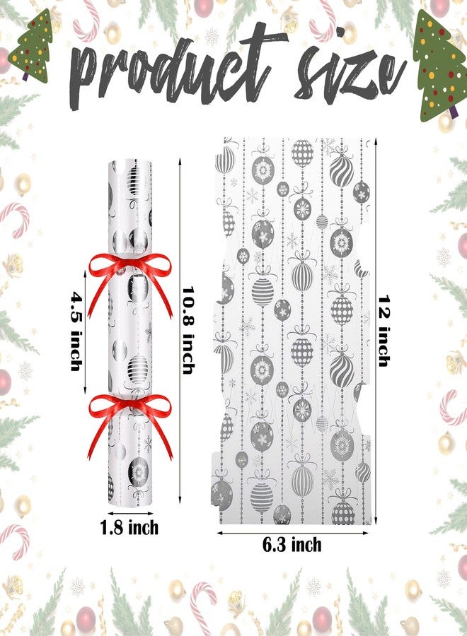تاوباري مجموعة تاو باري المكونة من 24 عبوة من مفرقعات عيد الميلاد، يمكنك صنعها بنفسك، بدون كسر، هدايا طاولة حفلات عيد الميلاد، هدايا طاولة عطلة عيد الميلاد، مجموعة مفرقعات عيد الميلاد يمكنك صنعها بنفسك للأطفال والكبار، لوازم حفلات بدون كسر (فضي) - Image 2