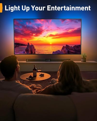 Perlegear AuraFrame™ Pre-Assembled TV Wall Mount with LED Lights for 26-65 inch TVs up to 99 lbs, Max VESA 400x400mm, Swivel, Extension, Tilt, TV Backlights with Music Sync, Fits 16”/12” Wood Studs - Image 4