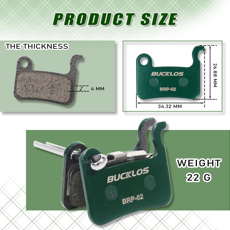BUCKLOS 25PC Bike Disc Brake Pads - Bicycle Disk Brake Pads for Zoom/Shimano Deore XT XTR LX SLX Hone Alfine Saint for Ebike/Mountain Bike/Electric Bike/Road/Scooter(Ceramic) - Image 4