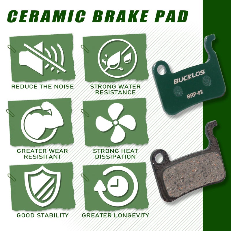 BUCKLOS 25PC Bike Disc Brake Pads - Bicycle Disk Brake Pads for Zoom/Shimano Deore XT XTR LX SLX Hone Alfine Saint for Ebike/Mountain Bike/Electric Bike/Road/Scooter(Ceramic) - Image 3
