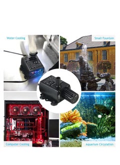 ECVV ECVV USB Brushless Water Pump 5V 4.8W 300L/H, Submersible Ultra Quiet Oil Pump for Pool Aquarium Fish Tank, Mini Fountain Fish Tank Pump with Flow Black  - Image 4