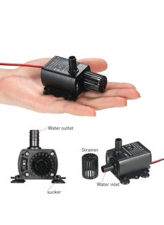 ECVV ECVV USB Brushless Water Pump 5V 4.8W 300L/H, Submersible Ultra Quiet Oil Pump for Pool Aquarium Fish Tank, Mini Fountain Fish Tank Pump with Flow Black  - Image 5