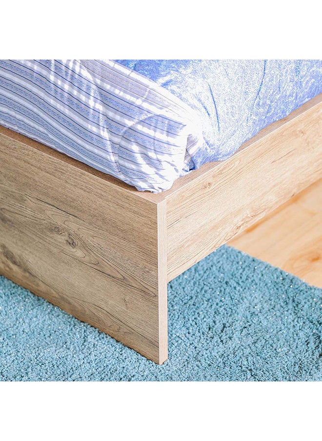 DANUBE HOME Allano 5 Pieces Bed Set King Size + 2 Night Stands And Dresser With Mirror Dark Oak/White  - Image 5