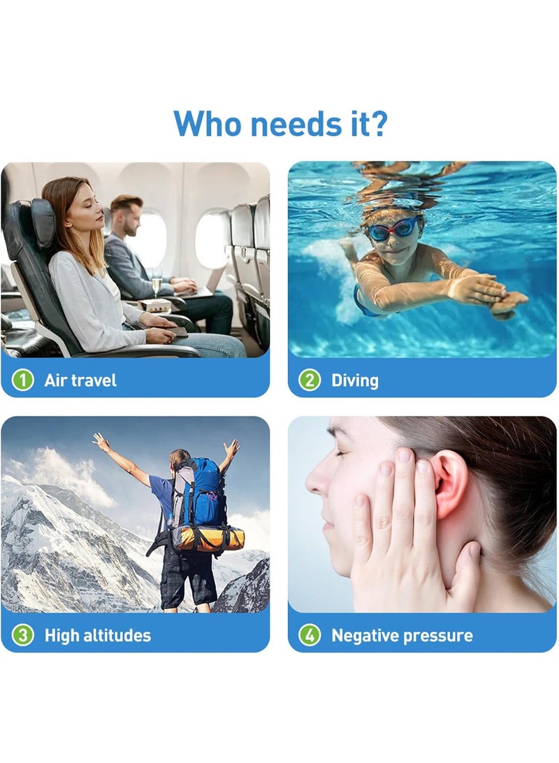 Upgraded ear pressure relief device, ear clearer, balances ear pressure, suitable for flying, diving and swimming. - Image 2