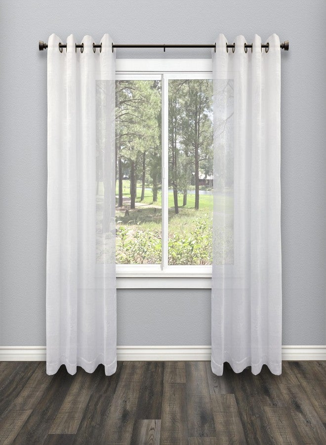 Decopolitan Stockton 26-48 Inch Adjustable Curtain Rod Set, 5/8 Inch Diameter in Walnut - Image 3