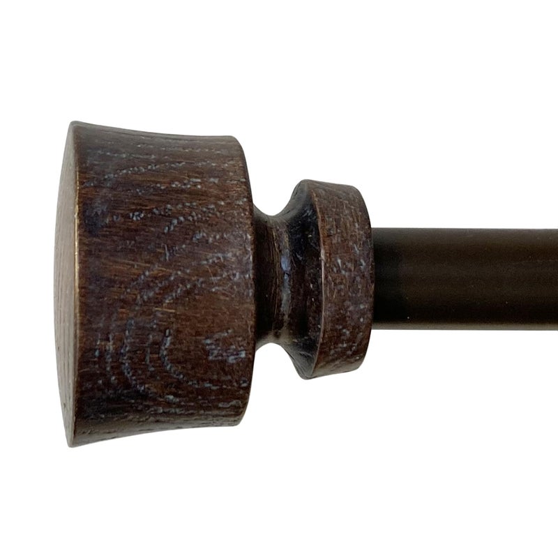 Decopolitan Stockton 26-48 Inch Adjustable Curtain Rod Set, 5/8 Inch Diameter in Walnut - Image 1