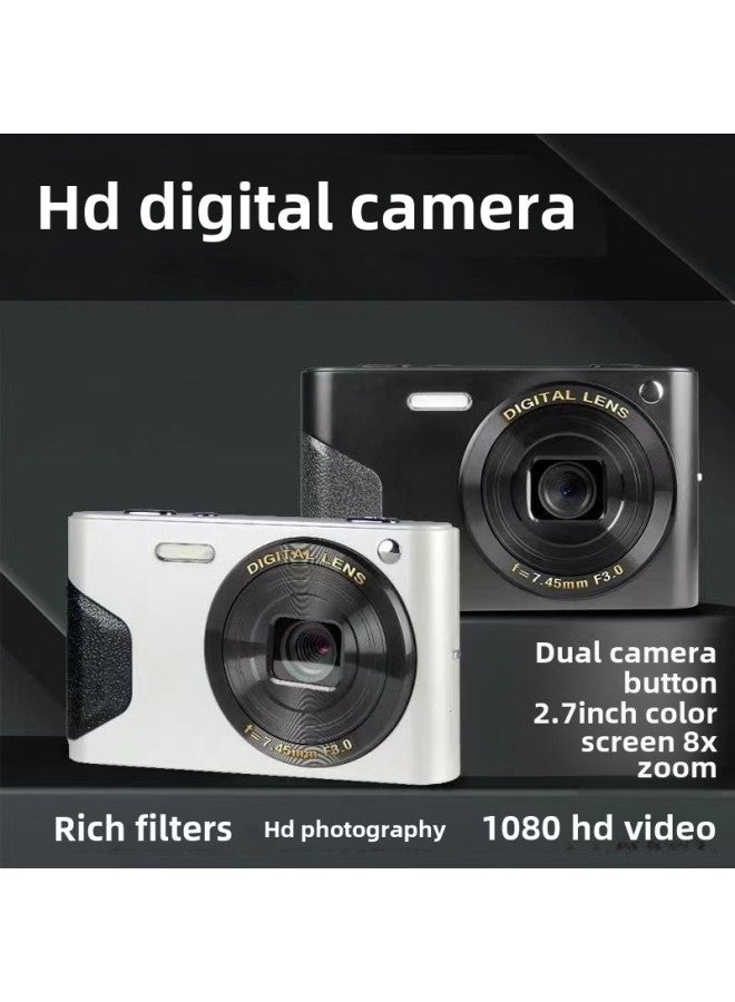 Generic Su Is In The Same Ccd Camera 4800W Entry-level HD Retro Digital CCD Camera Ultra-clear Video Campus-Body Color:Ivory + White* (comes With Own Filter) - Official Standard  - Image 4