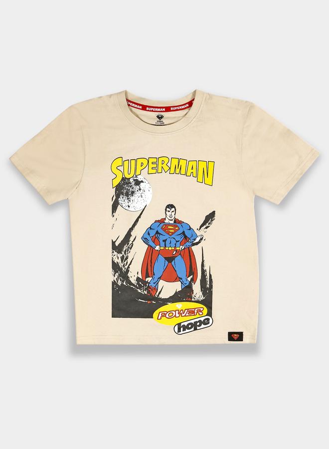 سوبر مان تيشيرت عصري بياقة مستديرة وطبعة جرافيك - Image 1