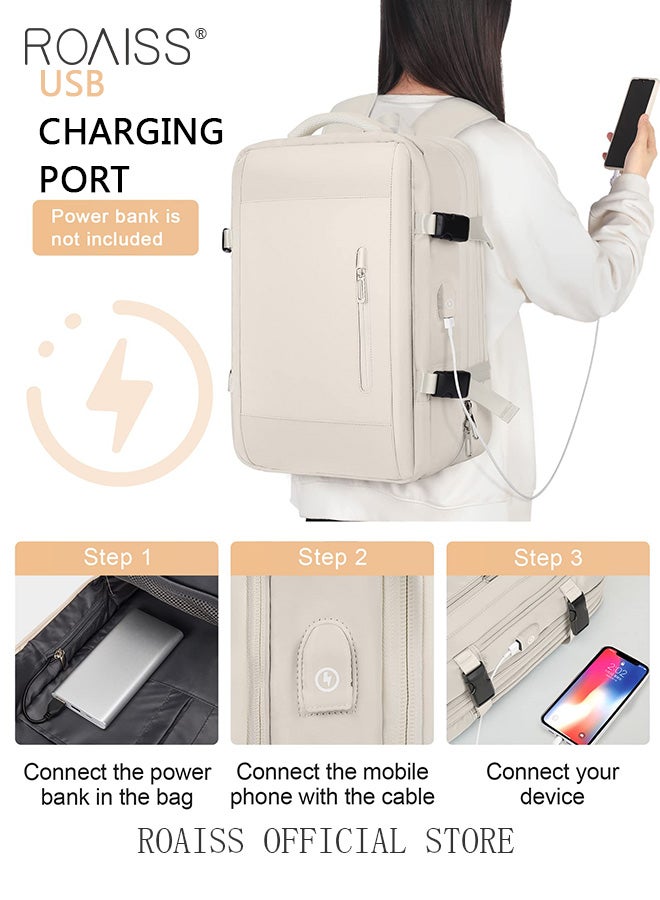 roaiss Multifunctional Travel Backpack with Laptop Padding Compartment, Waterproof Large Capacity Bookbag with USB Charging Port, Carry On Weekender Bag with Wet and Dry Separation, Suitable for Daily Commute, Overnight Flight and Short Trips - Image 2