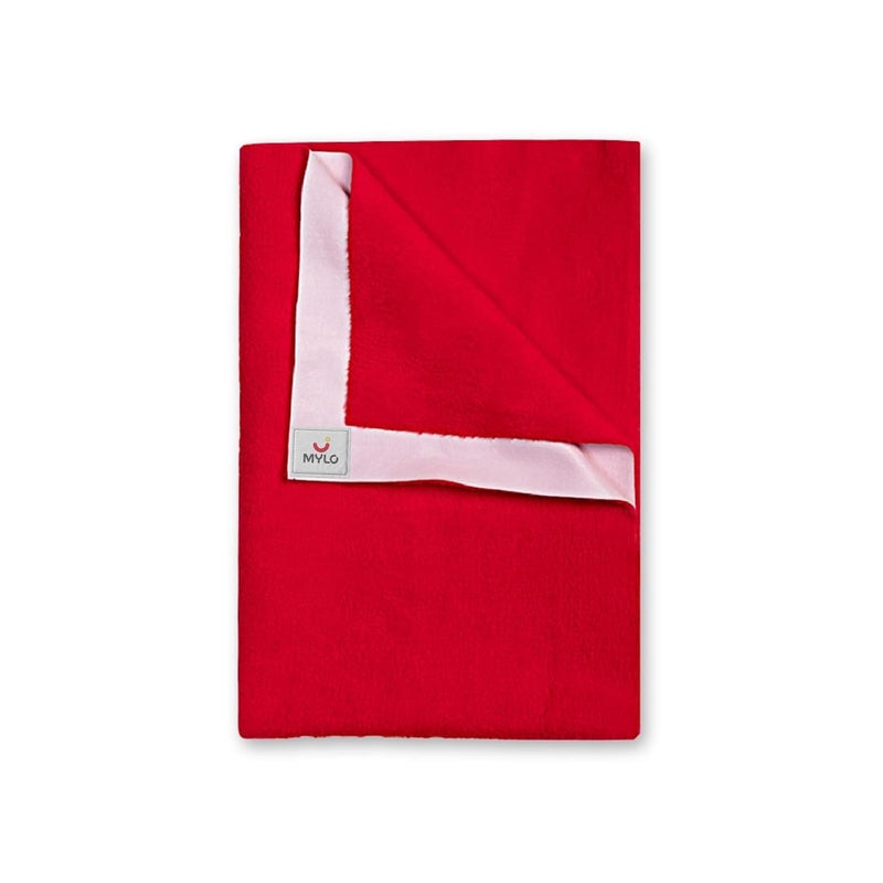 Mylo Essentials Mylo Baby Waterproof Mattress Protector for Baby (0-3 Years), Extra Absorbent, Soft and Reusable Quick Dry Sheets (Medium, 100cm x 70cm, Red) - Image 1