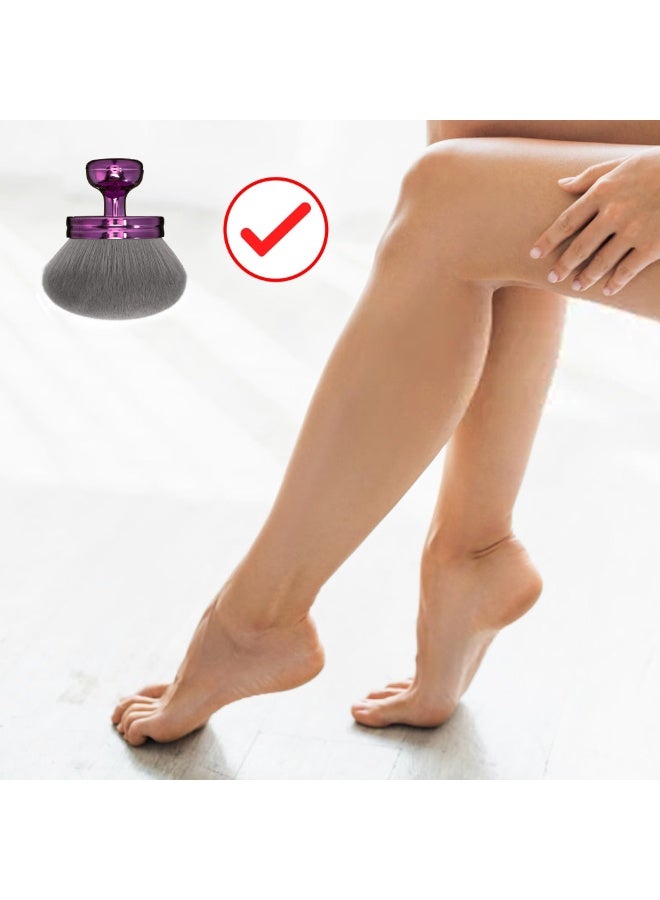 Large Body Makeup Brush, Self Tanner Brush, Blend Self Tanning Applicator Oval Face, 3.2inch Wide Round Head Kabuki For Application with Drawstring Bag (Purple) - Image 5