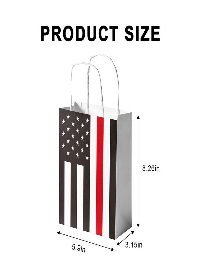 DodelyGz Fire Fighter-EMT Party Gift Bags,Thin Red Line Flag Pattern honoring Firefighters and EMTs Fireman Retirement Birthday Party Decoration Supplies - Image 3
