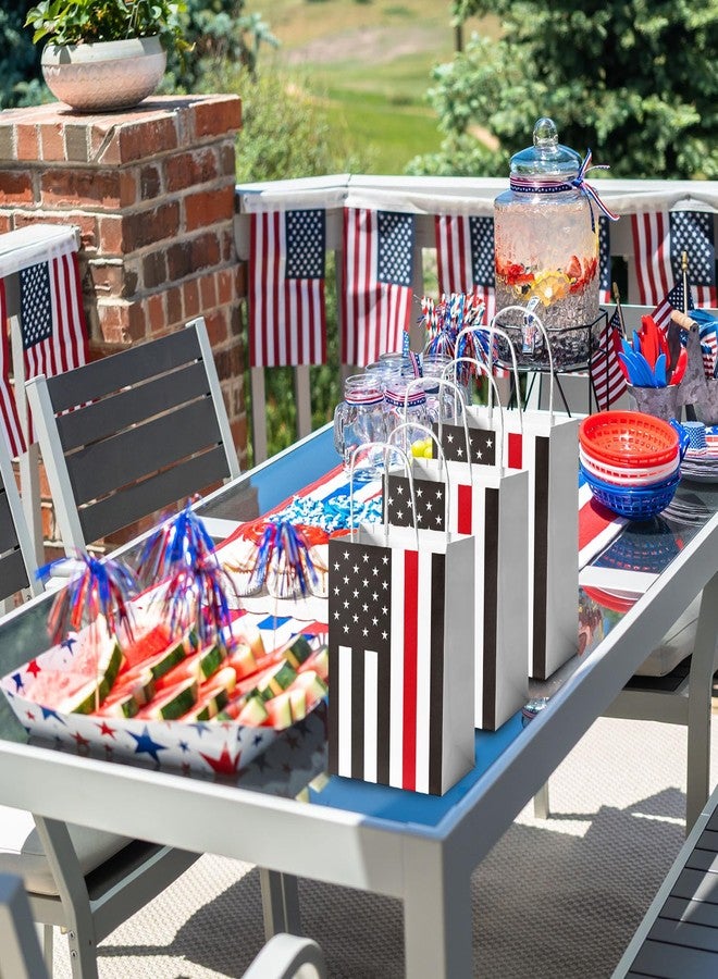 DodelyGz Fire Fighter-EMT Party Gift Bags,Thin Red Line Flag Pattern honoring Firefighters and EMTs Fireman Retirement Birthday Party Decoration Supplies - Image 4