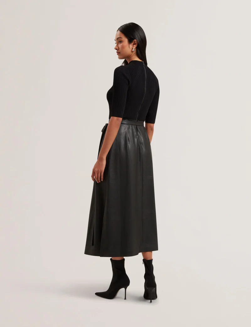 تيد بيكر Pu High Waist Skirt