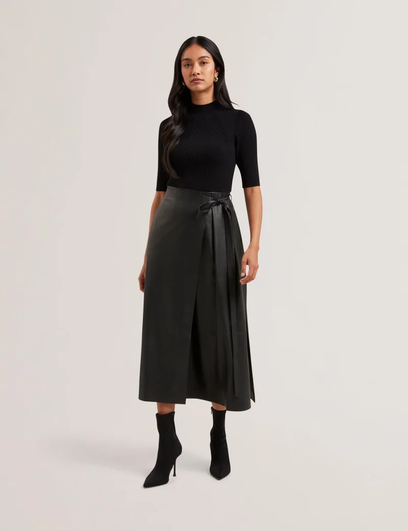 تيد بيكر Pu High Waist Skirt